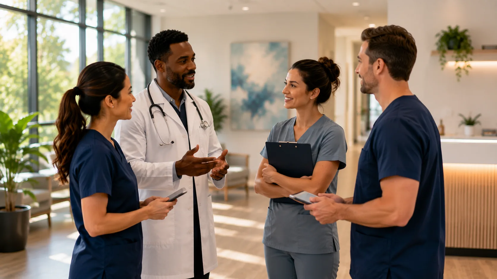 The Rehoboth clinical team in the Garland lobby